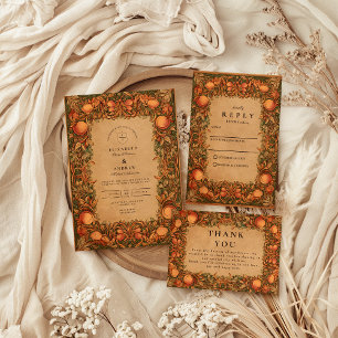 Vintage Pomegranate Art Nouveau Hochzeit Einladung