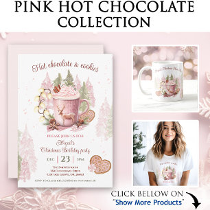 Weihnachten Geburtstag Pink Hot Chocolate Tasse Au Quadratischer Aufkleber