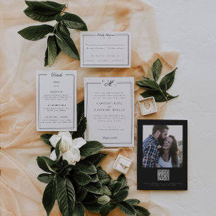 Elegantes Monogram Wedding Invitation Foto Einladung