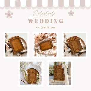 Mystische himmlische barocke Hochzeit Dankeskarte