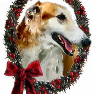 Borzoi Weihnachtskarten Feiertagskarte