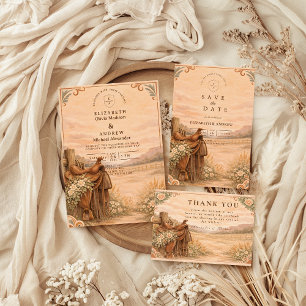 Rustikale Western-Ranch-Hochzeit Einladung