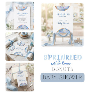 Mit Liebe bestreute Donut-Baby-Party Poster