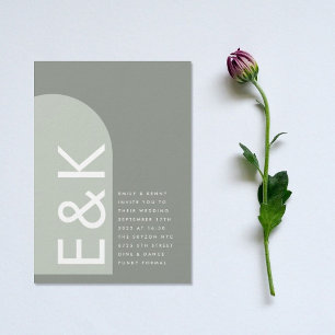 Sage Arch Moss Abstrakter Japandi Minimalismus Hoc Einladung