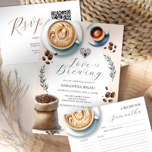 Liebe ist Brautparty-Kaffee brauen Einladung