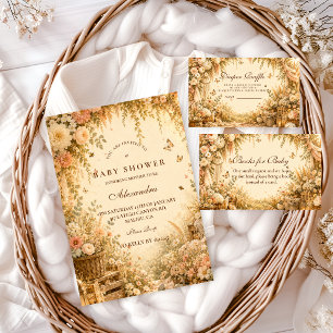 Elegante florale Boho-Baby-Party Einladung
