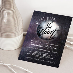 Virtual Over the Moon Baby Shower Einladung