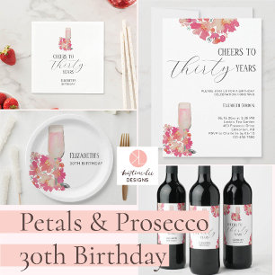 Petals & Prosecco Floral Pink Chic Geburtstag Brid Geschenkpapier