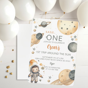 "Space Adventure Watercolor - Erster Geburtstag Geschenkpapier