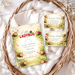 Kleine Marienkäfer-Gartenfeier Baby Shower Einladung