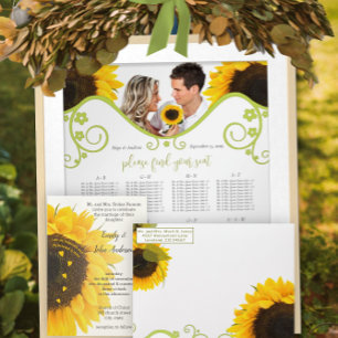 Rustikale Sonnenblume Ihr Foto Hochzeit Einladung