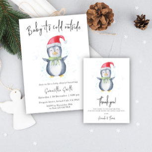 Arktische niedliche Penguin danke Babydusche