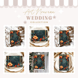 Zierblume Hochzeit Jugendstil Dankeskarte