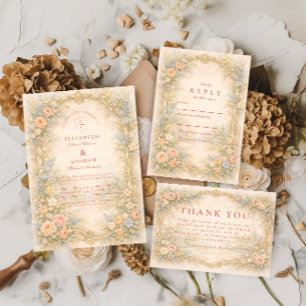 Barocke Rosen-Garten-Hochzeit Save The Date