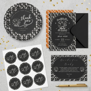 Schwarze kleine Boo Halloween-Baby-Party Pappteller