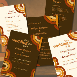 Bold Retro 1970er Hochzeit Einladung