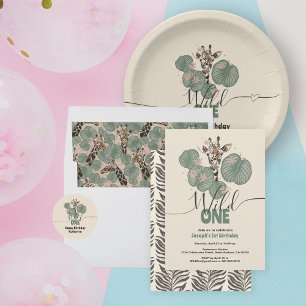 Wild Safari Giraffe Animal Birthday Party Geschenkpapier