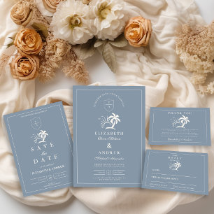 Elegante handgezeichnete Palmenbaumhochzeit Acryleinladungen