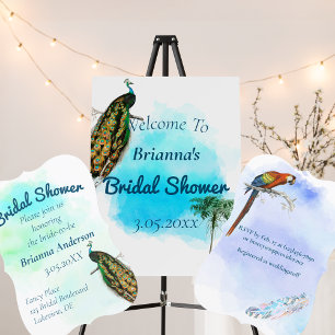 Vintages Peacock-Brautparty Einladung