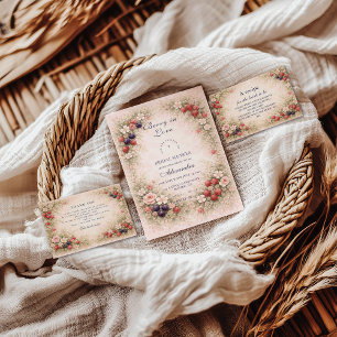 Blush Berry Botanische Hochzeitsshower Dankeskarte