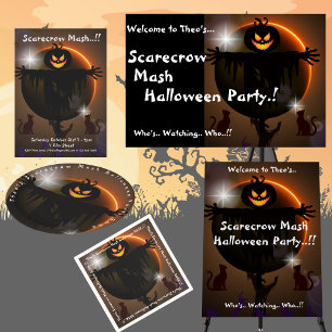 Kids Scarecrow Mash Halloween-Party Poster