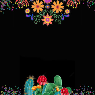 Fiesta Mexican Floral Cactus Wedding Einladung
