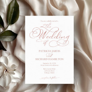 Wir binden die Rose-Goldfoil-Hochzeit Einladung