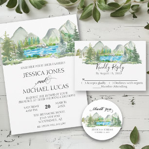 Wasserfarbenwald Hochzeit RSVP
