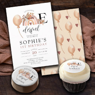 ONEderful Rainbow Girl's Birthday Party Pappteller