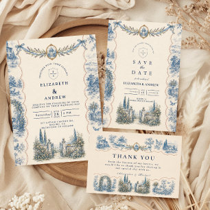 Romantische ländliche Hochzeit auf dem Land Save The Date