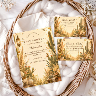 Whimsicaler Kaktus Boho-Baby-Party Einladung