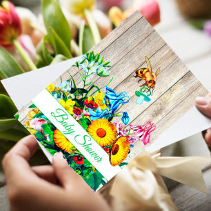 Babydusche Gelbe Honigbiene Niedlich Einladung