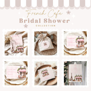 French Café Brautparty Dankeskarte