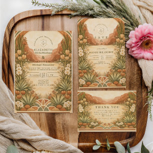 Boho-Wildflower-Wüstenhochzeit Dankeskarte