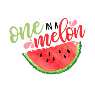 One In a Melon Watermelon Foto Einladung - Rot