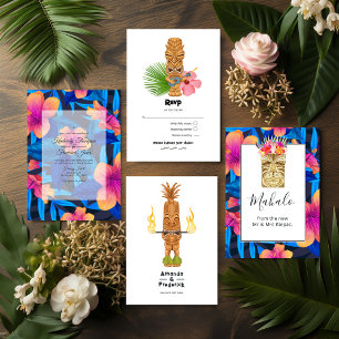 Tiki Time Luau Summer Beach RSVP Karte