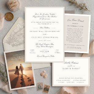 Elegante minimalistische Kalligrafie-Hochzeit RSVP Karte