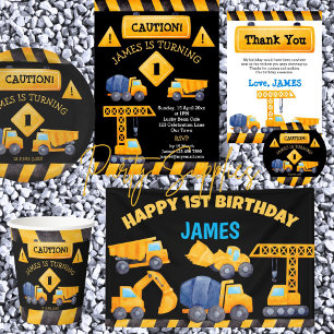 Bauwagen Jungen Geburtstagsparty Einladung
