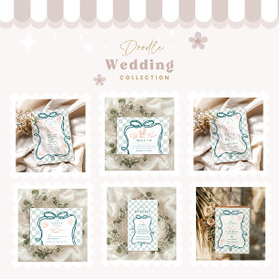 handGezeichnet Küstenhochzeit Einladung