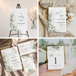 Eukalyptusblatt Grünzeug Alles in Ein Hochzeits-Ei All In One Einladung