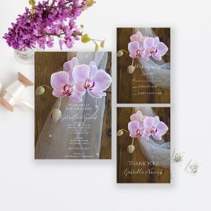 Rustikales Orchid Elegance Country Stall Wedding R RSVP Karte