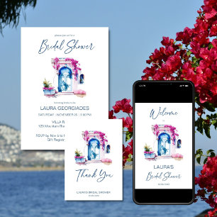 Bougainvillea mediterranes Brautparty Einladung