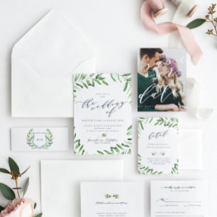 Olive Branch Boho Garden Wedding Einladung