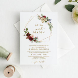 Weihnachten Hochzeit Winter Elegante Weinkeller Einladung