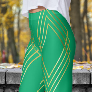 Chic Diamonds on Pistachio Leggings