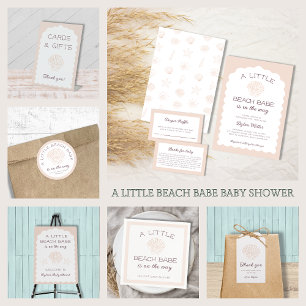 Beach Babe Girl Baby Dusche Personalisiert Runder Aufkleber