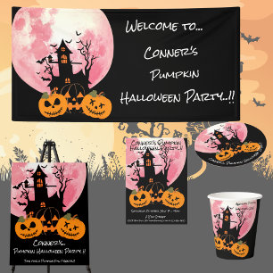Kids Pumpkin Halloween-Party Banner