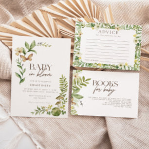 Wildtiere Botanische Rustikale Babyduschenberatung Mitteilungskarte