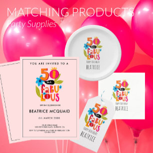 50 und fabelhafte 50. Geburtstag Whimsical Letteri Einladung