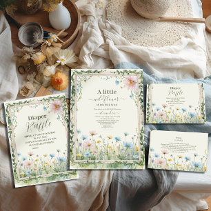 Eine kleine Wildblume Girl Babydusche Einladung